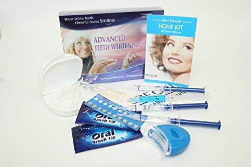 Professional Teeth Whitening Kit with 4 Whitening Syringes Gel + 2 Thermoform Trays+1 Bonus White LED Light