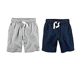 Carters Toddler Boys 2 Pack Pull-On French Terry Soft Shorts Grey and Navy(3T)