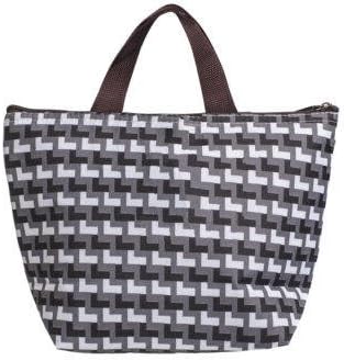 Thermal Travel Picnic Lunch Tote Waterproof Insulated Cooler Carry Bag Organizer(Grid)