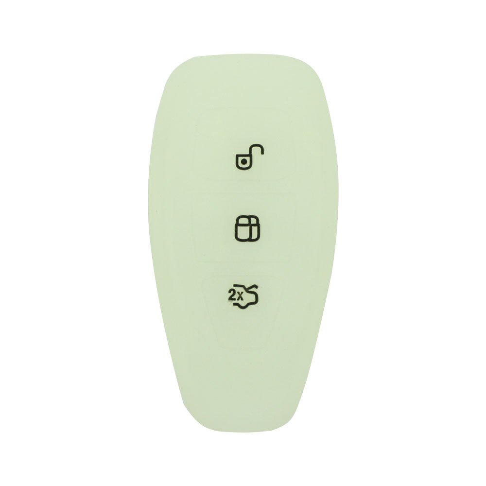 BROVACS Night Glow Silicone Cover Protector Case Holder Skin Jacket Compatible with FORD 3 Button Smart Remote Key Fob CV2712 Translucent