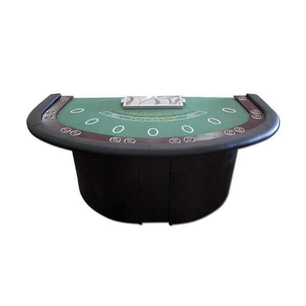 Trademark Poker Deluxe Blackjack Table with Pedestal Legs Metal Locking