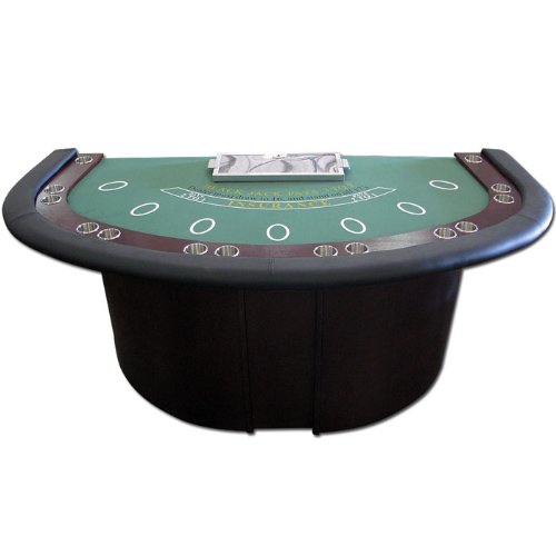 Trademark Poker Deluxe Blackjack Table with Pedestal Legs Metal Locking