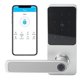 Keyless Entry Smart Door Lock, Smart Lock with Fingerprint, Touchscreen Keypad, Anti-peep Passcode, Electronic Digital…