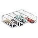 mDesign Fashion Jewelry Organizer Box for Rings, Earrings, Bracelets, Necklaces - 4 Drawers, Clear/Black