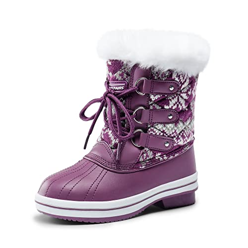 DREAM PAIRS Cozy Kids Snow Boots, Warm & Water-Resistant Winter Boots with Faux Fur for All-Day Play, Non-Slip Mid Calf Boots