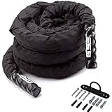 GSE Games & Sports Expert 30ft/40ft/50ft Battle Ropes with Sleeve & Wall Mount Anchor. Ideal for Exercise Training, WOD, Conditioning, Fitness and Strength Training (30, 1.5)
