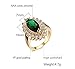 Womens Gold Plated Copper Marquise Shape Green Cubic Zirconia Ring for Wedding Promise Engagement size :8