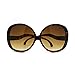 Wavy Curly Drop Temple Extra Large Round Butterfly Sunglasses