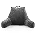 Red Nomad Reading Pillow with Arms - Soft & Comfortable Backrest Husband Pillow for Sitting in Bed, Gaming, Study, Lounge, or Watching TV - 18 inch, Grey