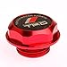 Amooca Accessories TRD Billet Screw-on Aluminum Engine Oil Filler Cap Fuel Fill Tank Cover JDM Oil Cap (Red)