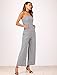 Sedrinuo Womens Elegant Casual Work Jumpsuit Grid Straps Wide Leg Long Pants Black Small