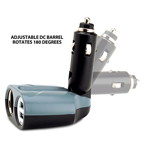Revive Universal 3 Port Car Charger & Adapter (Refurbished) with Dual USB Ports, DC Splitter & Adjustable Design Compatible with Samsung, Apple & LG Smartphones, Tablets, Dash Cams & More