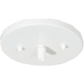 B&amp;P Lamp 5 1/4 Inch Modern Shallow Steel Ceiling Light Canopy Plate Kit with Hardware, White