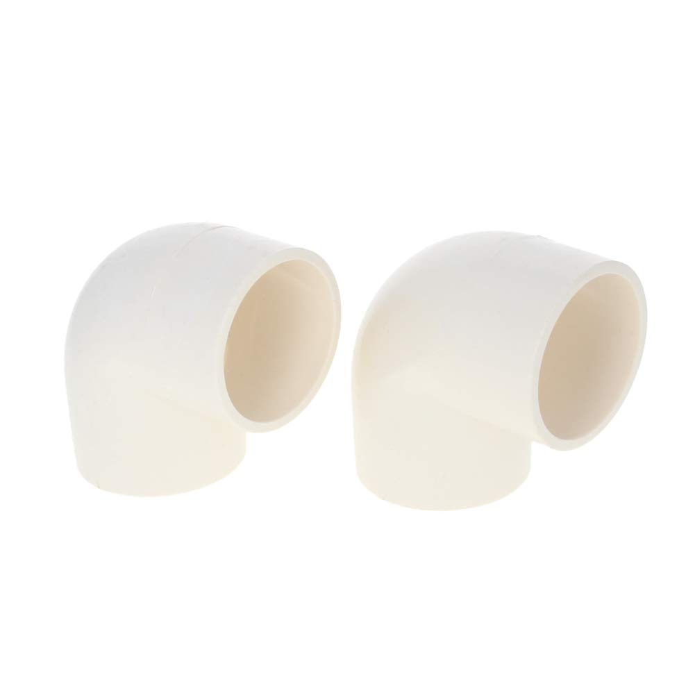 MroMax 2Pcs Pipe Fitting 40mm ID 90 Degree Elbow Water Tube Connector Support PVC Socket for Fix Hold Corresponding Pipes White