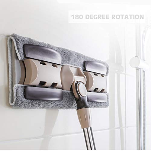 VAIIGO Professional Microfiber Hardwood Floor Mop, Flat Mops with Reusable and Machine Washable Pads for Home/Office Wet or Dry Floor Cleaning,with Mop Organizer Rack