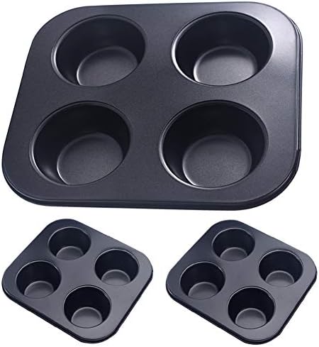 4 Hole Tart Pudding Tray Mould Non Stick Mini Muffin Cups Bakeware Cake Mold