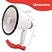 Ideas In Life Portable Megaphone 20 Watt Power Megaphone Speaker Bullhorn Voice and Siren/Alarm Modes with Volume Control and Strap