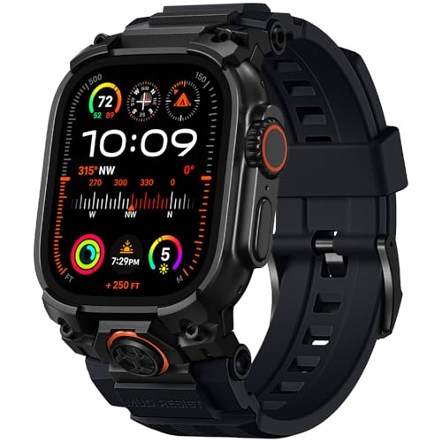 Bandletic Compatible with Apple Watch Band Ultra 3 2 1 49mm, Soft Silicone Sport Comfort Resistant Breathable Band with Protective Film, Only for iWatch Ultra 49mm Bands for Men Women