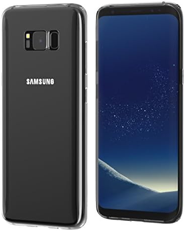 Ormia Galaxy S8 Case Crystal Clear TPU Bumper Case. 1-Pack Tempered Screen Glass Protector. Hybrid Armor [Anti Discoloration] Anti Scratch Non Slip [Transparent] Air Cushion Corner Protection - Clear