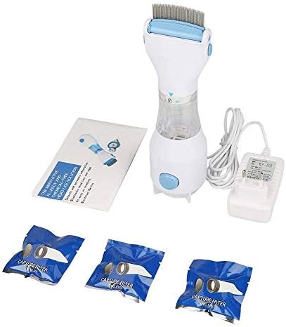 Electric Head Lice Comb - Out Performs Other Head Lice Combs and Lice Shampoo - Removes Lice and Eggs/Safe, Non-Toxic and Pesticide-Free（UK Plug）