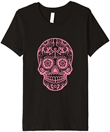 Kids Pink Day of the Dead Skull T-Shirt 12 Black