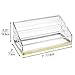 mDesign Plastic 4 Tier Cosmetic Palette Organizer with 4 Compartments for Bathroom Vanity, Countertop or Cabinet to Hold Makeup, Lipstick, Eyeliner, Beauty Accessories - Clear/Soft Brass