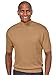 Paul Fredrick Men's Silk Grid Mock Neck Pullover Camel Large
