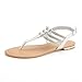 DREAM PAIRS ESTELLE Women's Casual Strappy RhinestonesThong Buckle Strap Gladiator Flat Sandals