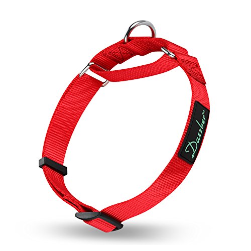 Martingale Collars for Dogs Adjustable Durable Dog Collar Solid Color Nylon Dog Collars for Large/Medium/Small Dogs By Dazzber