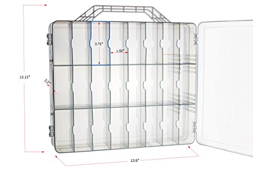 Bins & Things Thread Spools Storage Case | Nail Polish Organizer (48 Slots) Heavy-Duty Sewing, Embroidery, and Craft Box | Essential Oils Organizer | Travel-Friendly Carry Handle