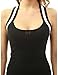PattyBoutik Women Halter Racer Back Knit Top (Black Small)