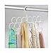 mDesign 18- Loop Metal Closet Scarf Hanger Storage Organizer for Scarves, Leggings Ties, Belts and Shawls - Set of 2, Pearl White