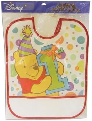 Pooh 1st Birthday Bib -1/Pkg.