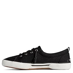 Sperry Women's Pier Wave Sneaker, Black, 8.5 Wide