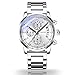 Men's Watches Sports Casual Dress Business Watch Quartz Analog Waterproof Chronograph Date Wristwatch Stainless Steel Band Blue Color