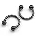 JOVIVI 2pc 14G Stainless Steel Multi-functional Lip/Nose/Nipple/Eyebrown Captive Hoop Ring Barbell Tragus Cartilage Stud Earrings 3/8