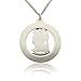 Men's Large Saint Christopher Round Cut Out Medal and Necklace Solid 925 Sterling Silver - 24 Inch 925 Sterling Silver Chain - 32.50 Mm (1.27 Inch)