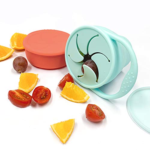 Baby Snack Container, Collapsible Silicone Snack Cup for Toddlers, Baby