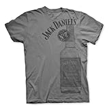 Men's Jack Daniels Large Bottle T - shirt, BLACK, XL