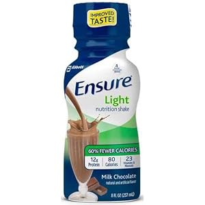 Image of Ensure Milk Chocolate Light Nutrition Shake, 8 Ounce -- 24 per case.