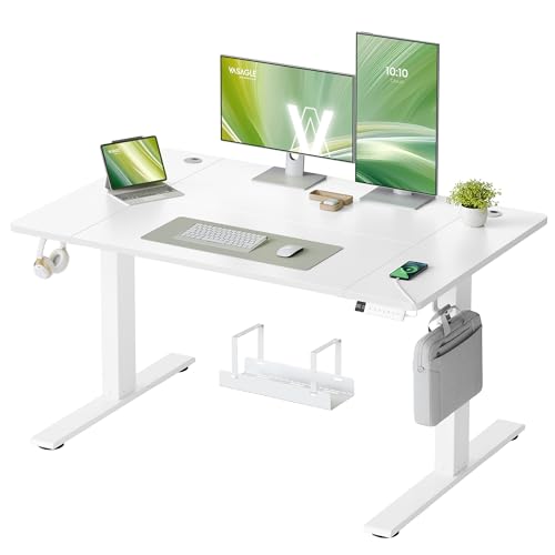 VASAGLE Höhenverstellbarer Schreibtisch, 120 x 80 cm, USB-C-Anschluss