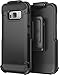 Galaxy S8 Tough Belt Case & Clip (Encased R7 Series) Premium 2-Layer Protection with Flexible TPU Inner and Hard Outer Cover for Samsung S8 (Holster Included) (Jet Black)