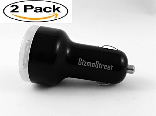 USB Car Charger(2 Pack) with Dual USB Power Port for E-Cigarette, iPad , Tablet , Smart Phones(iPhone / Samsung / Google / HTC and more), GPS, MP3, Digtal Camera, etc (Black)