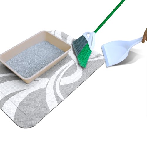 PetFusion SmartGrip EXTRA LARGE Cat Litter Mat, Gray, (35 x 24"). [Easy