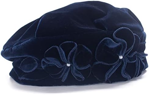 Lawliet Womens 1920 Vintage Style Velvet Beret Floral Hat  display picture 3