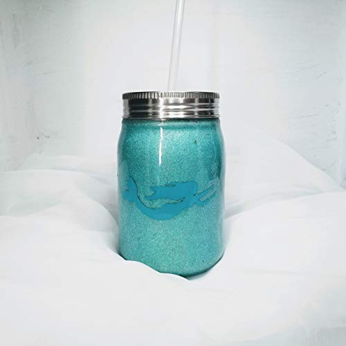 Stainless Steel Travel Mug Glitter Mason Jar - Mermaid - Gift