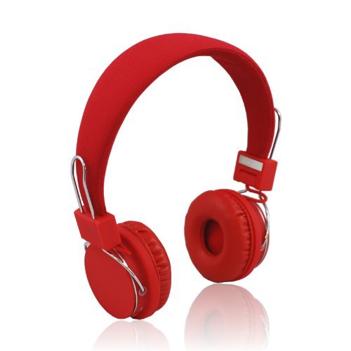 TECEVO F6 POP Bluetooth Wireless Stereo Headphones Headset - Built in MIC – Foldable Comfort Headband, Super Long Battery Life (Red)