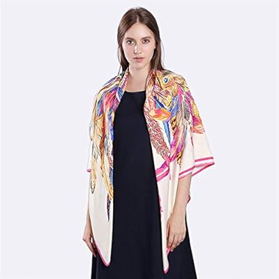 Womens Extra Large Scarf Silk Square Scarf Neckerchief Blanket Scarf Shawl Wraps 51x51 Inches