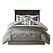 Madison Park Amherst Faux Silk Comforter Set-Casual Contemporary Design All Season Down Alternative Bedding, Matching Shams, Bedskirt, Decorative Pillows, Cal King(104