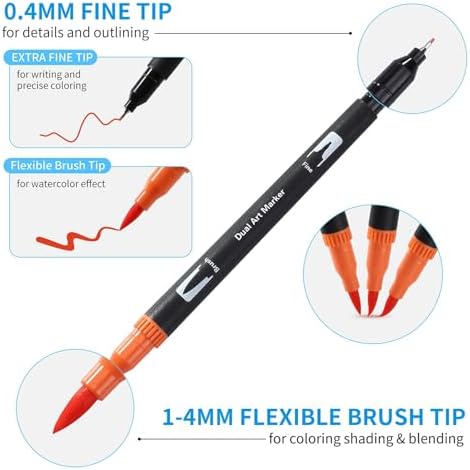 36 Stück Dual Brush Pen Set, Filzstifte Dicke und Dünne, Manga Stifte, Kalligraphie Stifte Kit, Filzstifte Dicke und Dünne, für Erwachsene und Kinder–Zum Ausmalen, DIY-Projekte (36 Farben)